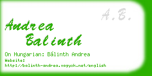 andrea balinth business card