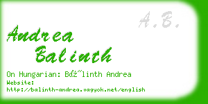 andrea balinth business card